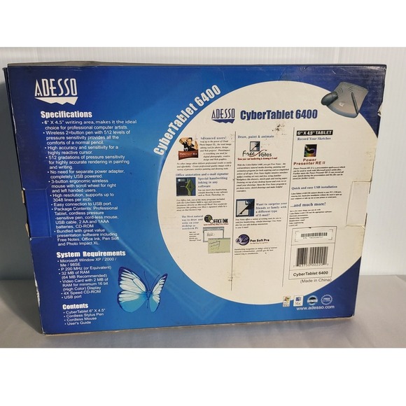 Adesso CyberTablet 6400 Graphics Drawing Tablet 6"x4.5" with Pen and Mouse - Picture 3 of 5